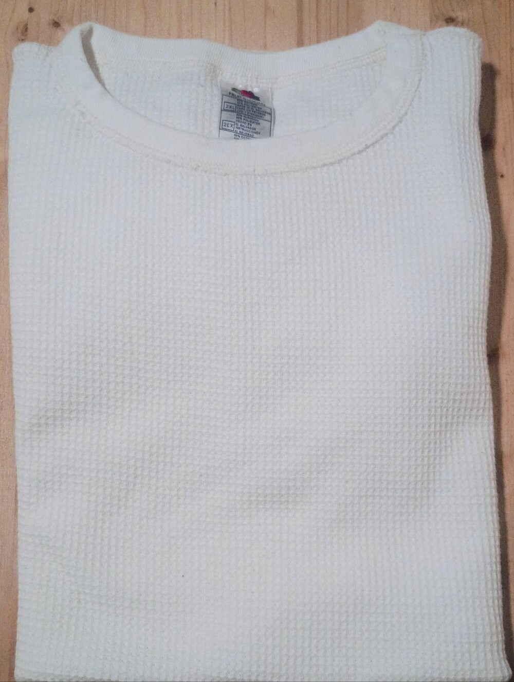 Fruit of the Loom Men XXL Off-White Waffle Texture Thermal Layering Shirt